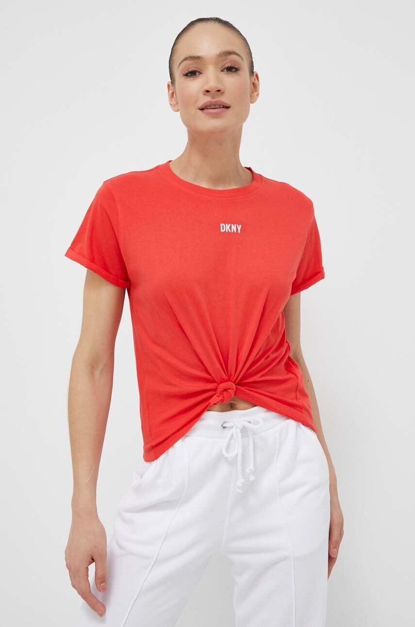 

Хлопковая футболка Dkny цвет красный