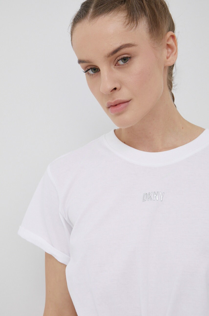 

Хлопковая футболка Dkny цвет белый