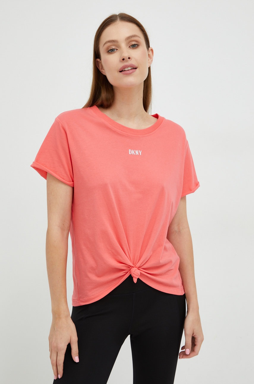 

Хлопковая футболка Dkny цвет розовый