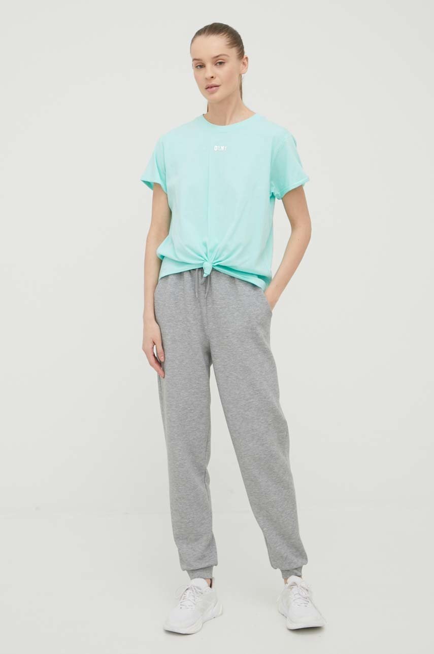 

Бавовняна футболка Dkny колір бірюзовий