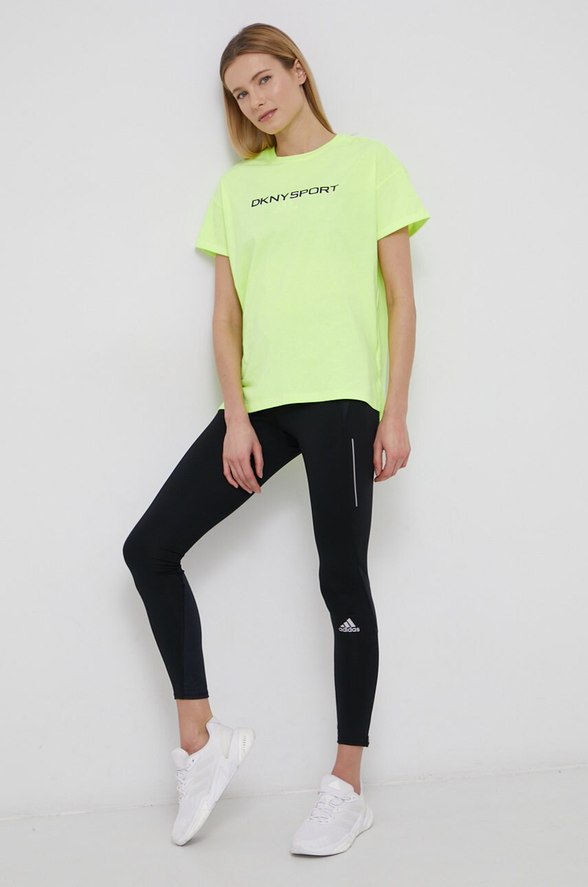 

Бавовняна футболка Dkny колір зелений