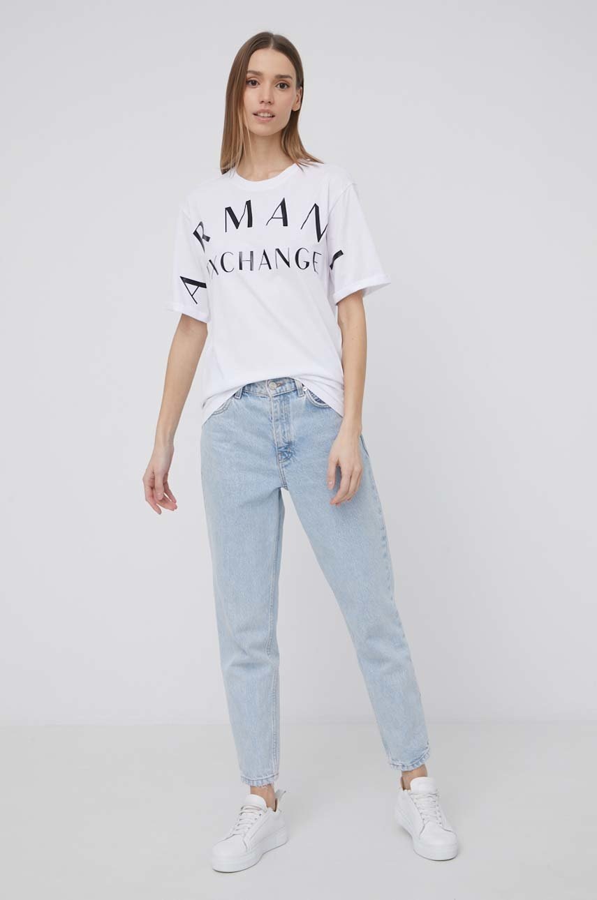 

Хлопковая футболка Armani Exchange цвет белый