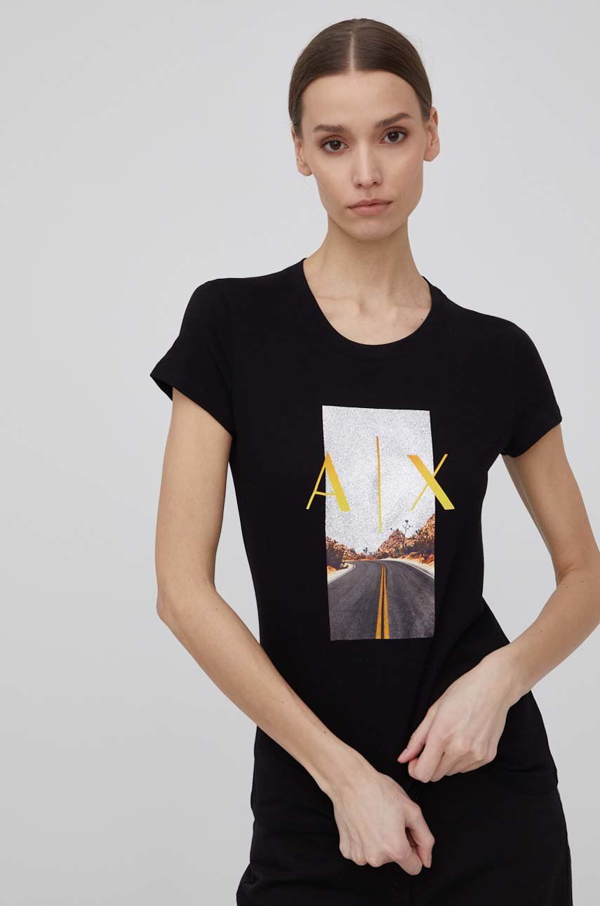 Armani Exchange t-shirt bawełniany 3LYTAM.YJ3RZ kolor czarny