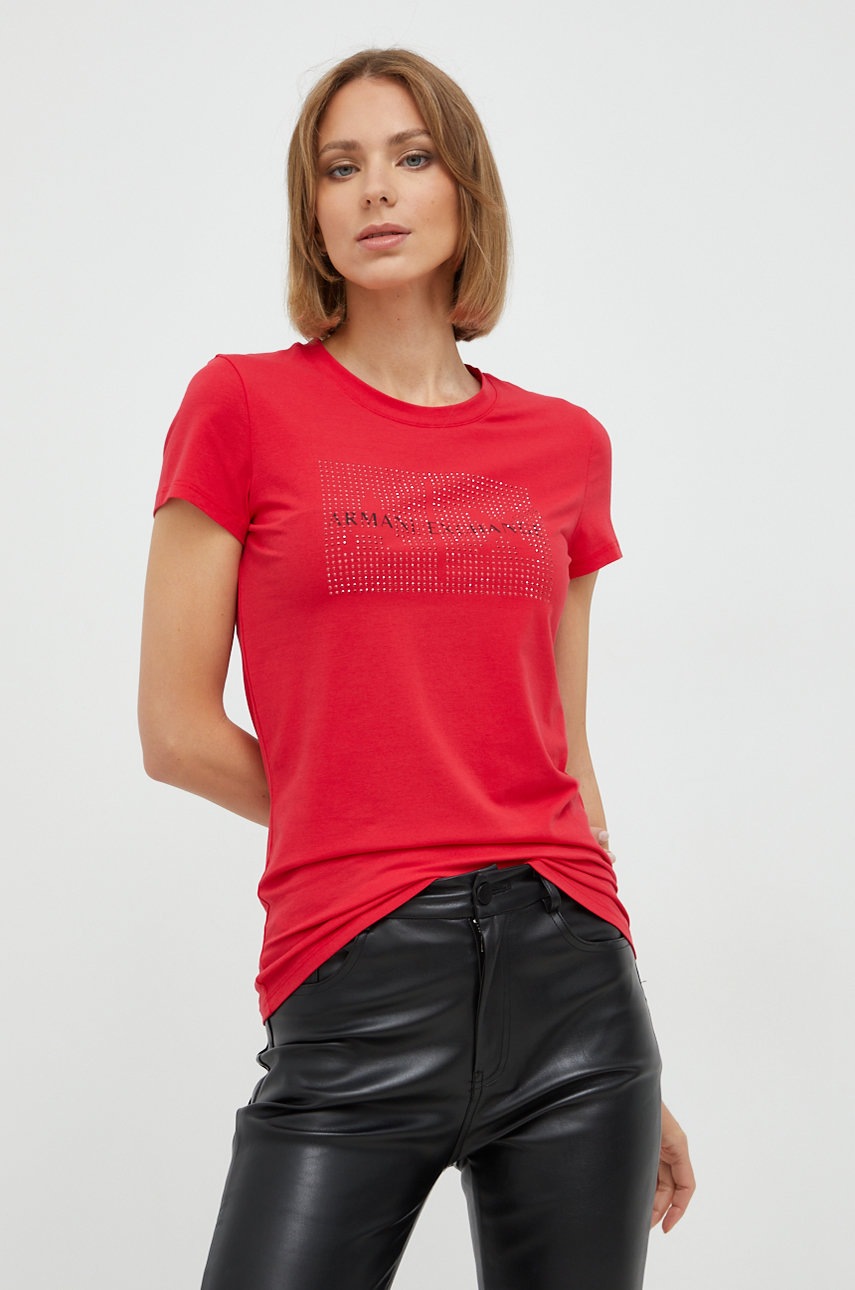 

Тениска Armani Exchange в червено, Червен