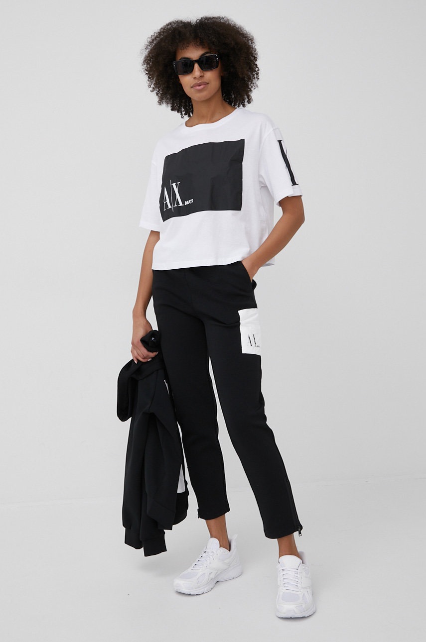 

Хлопковая футболка Armani Exchange цвет белый