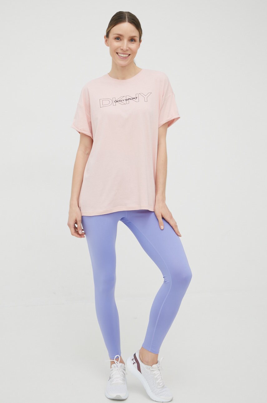

Бавовняна футболка Dkny колір рожевий