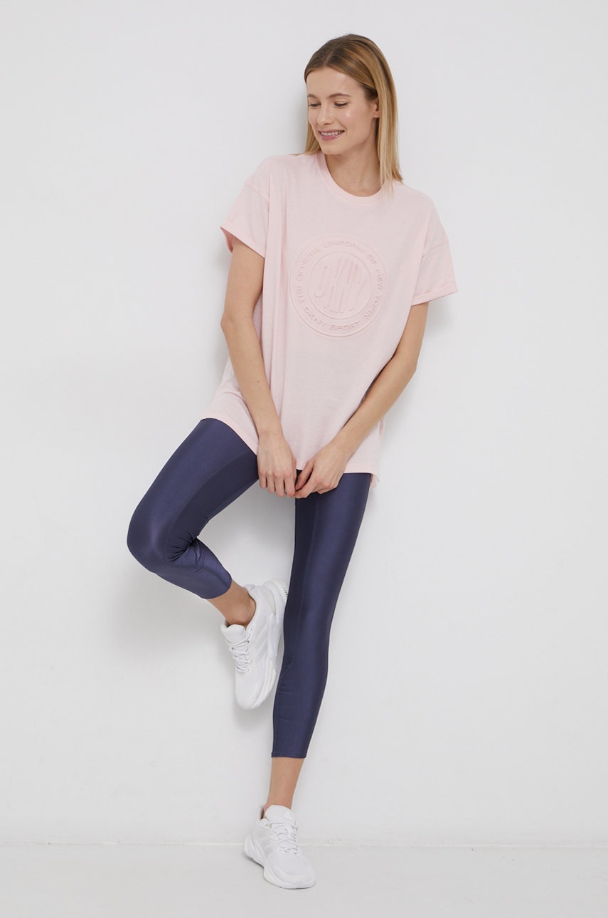 

Хлопковая футболка Dkny цвет розовый