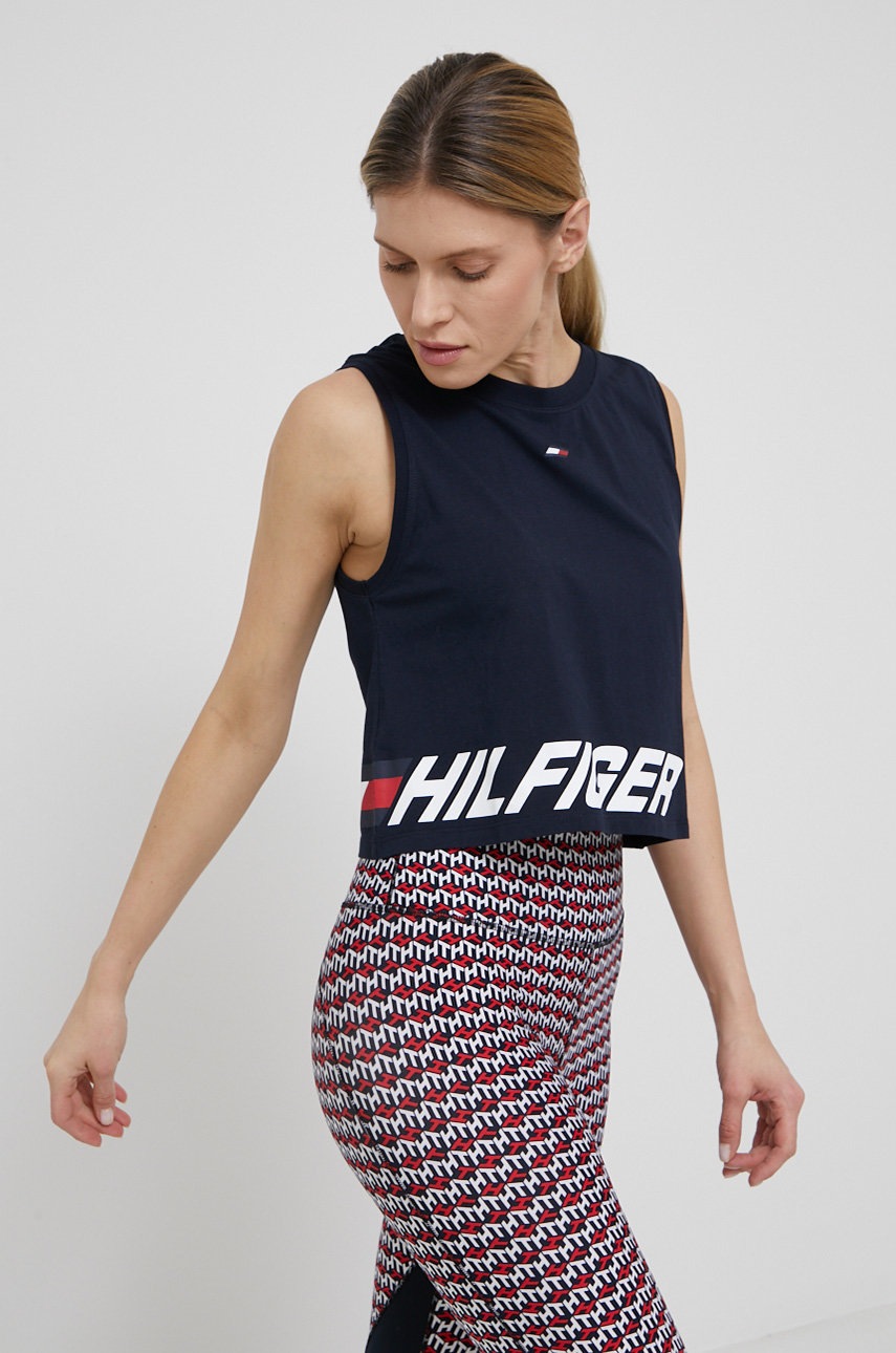 

Топ Tommy Hilfiger дамски в тъмносиньо, Тъмносин