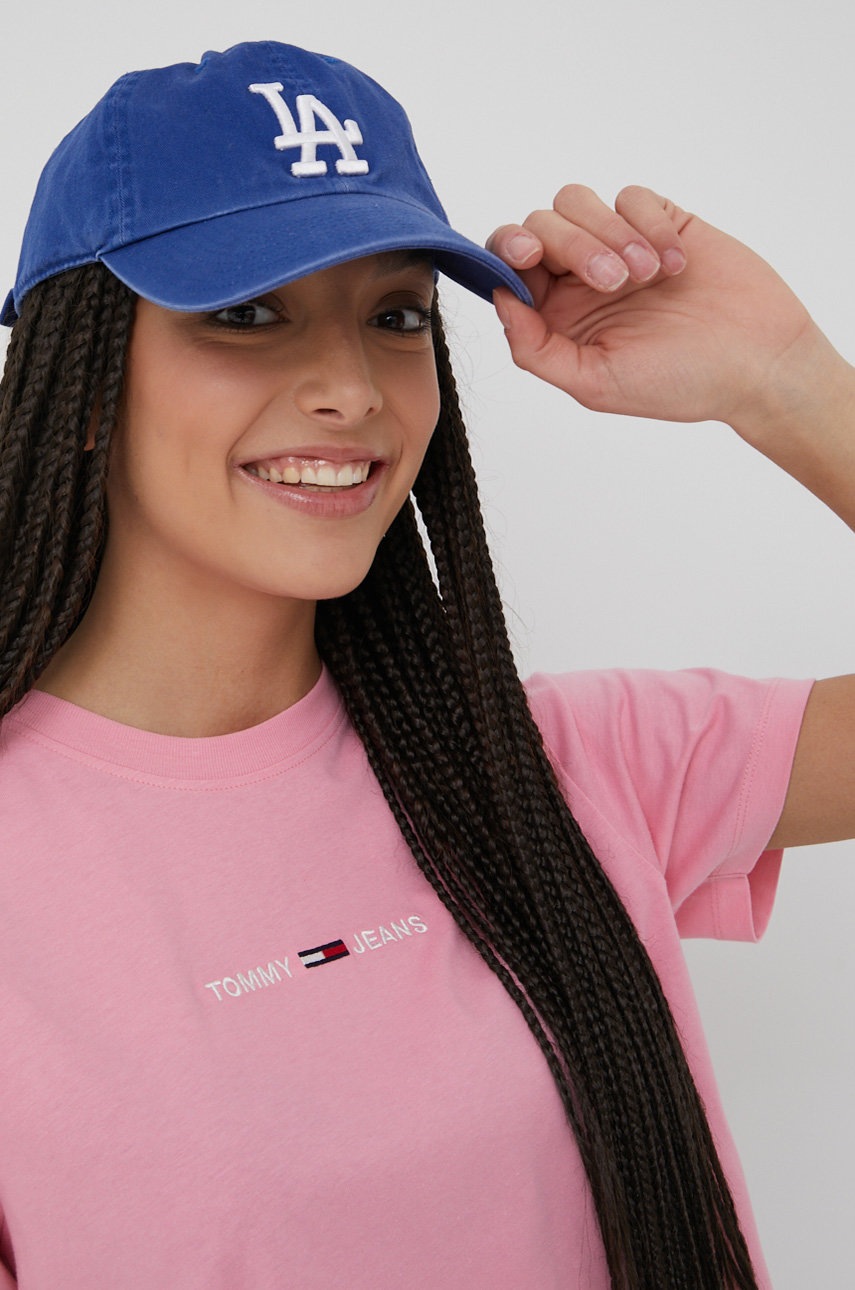 

Бавовняна футболка Tommy Jeans колір рожевий