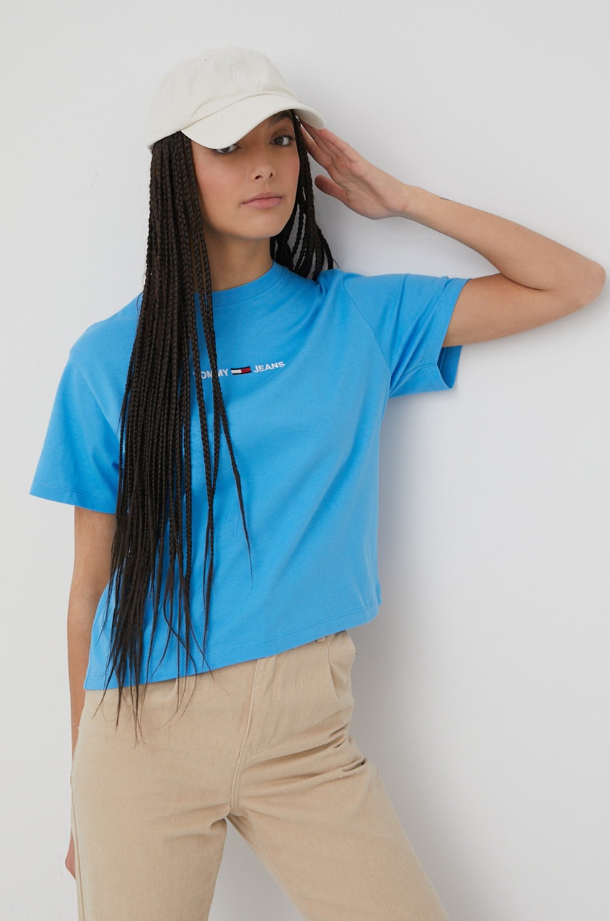

Памучна тениска Tommy Jeans, Син