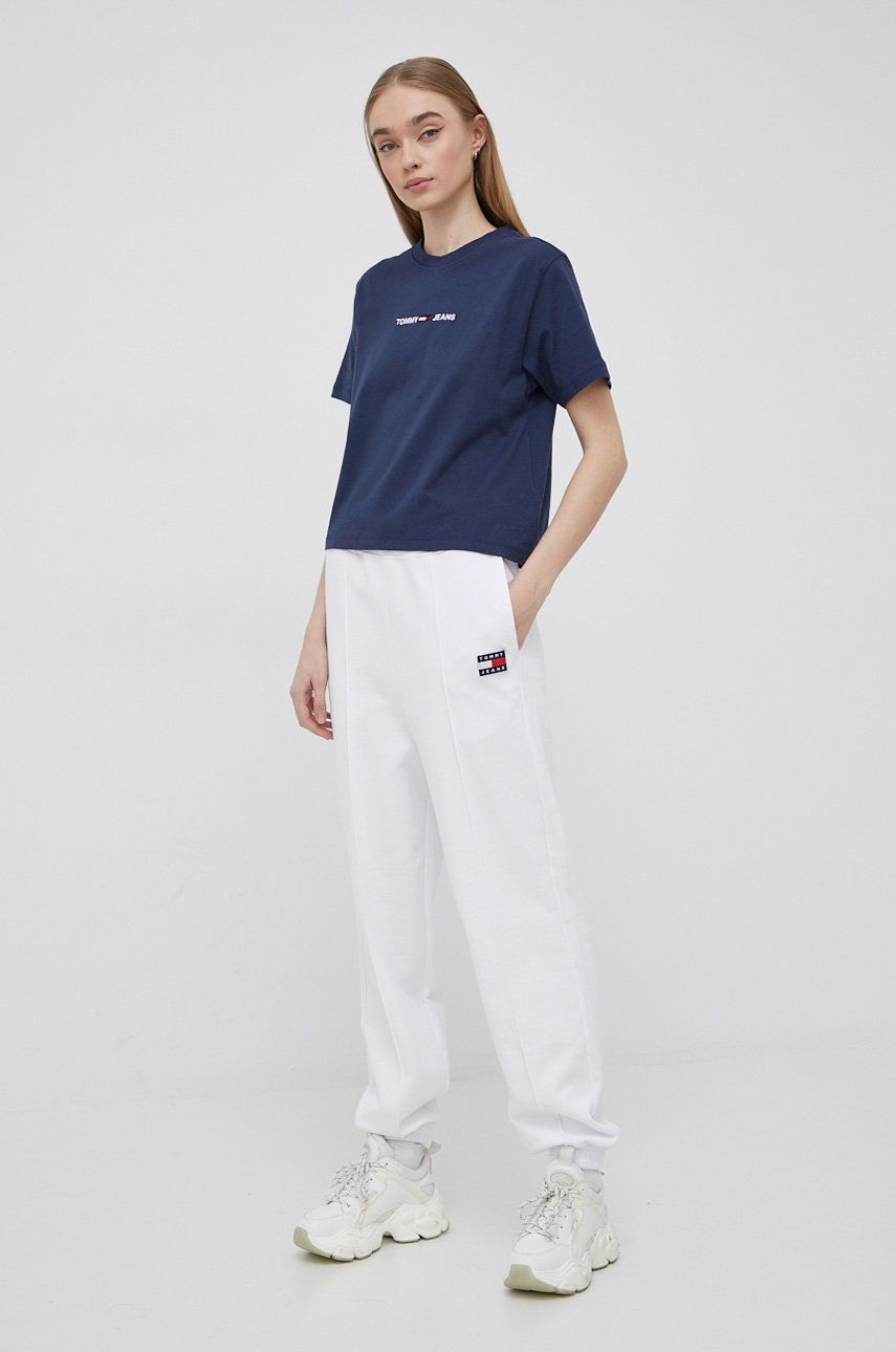 

Бавовняна футболка Tommy Jeans колір синій