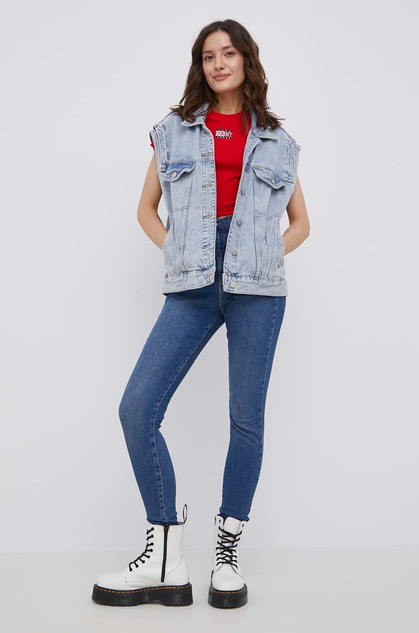 

Футболка Tommy Jeans жіночий колір червоний