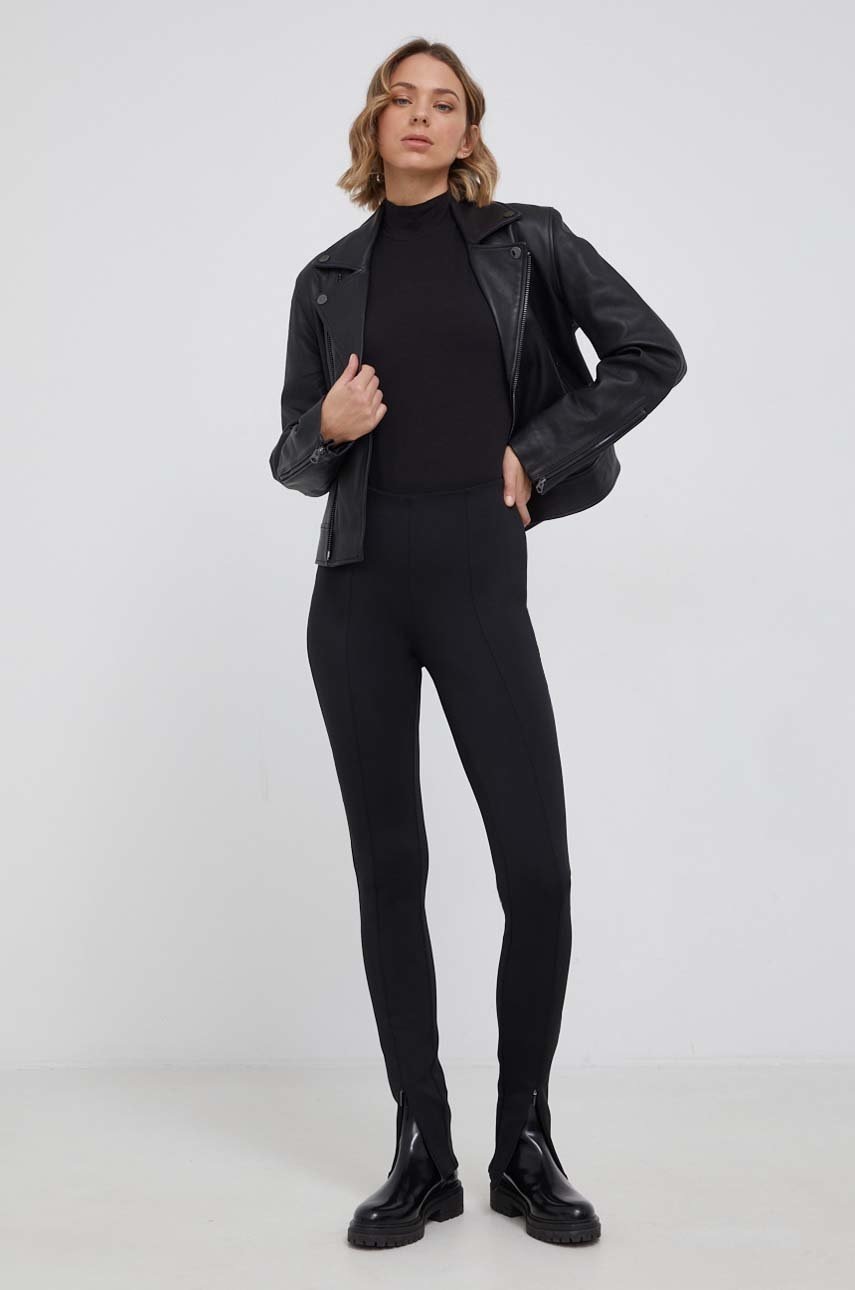 

Топ Calvin Klein женский цвет чёрный с полугольфом