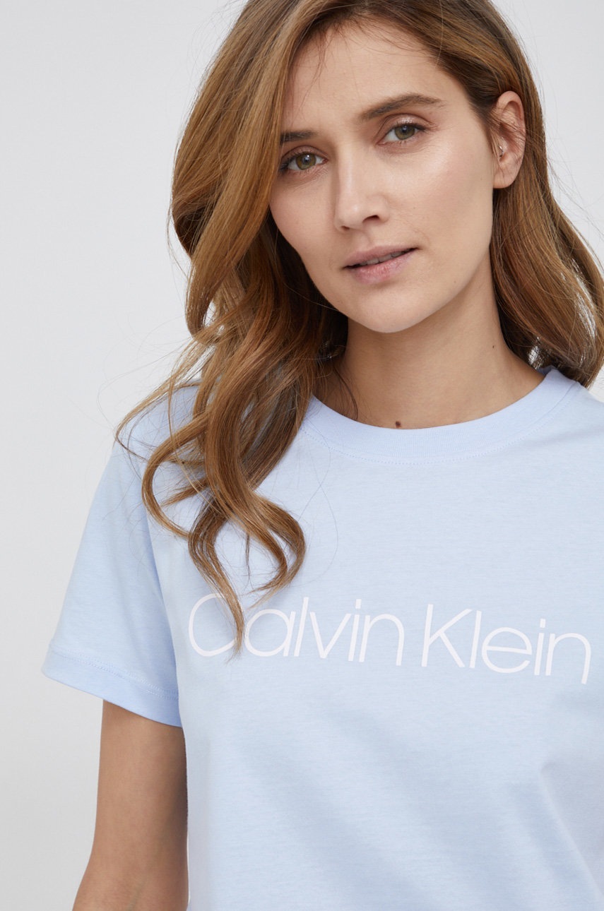 

Памучна тениска Calvin Klein, Син