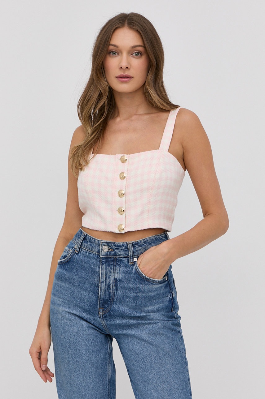 

Топ Guess женский цвет розовый
