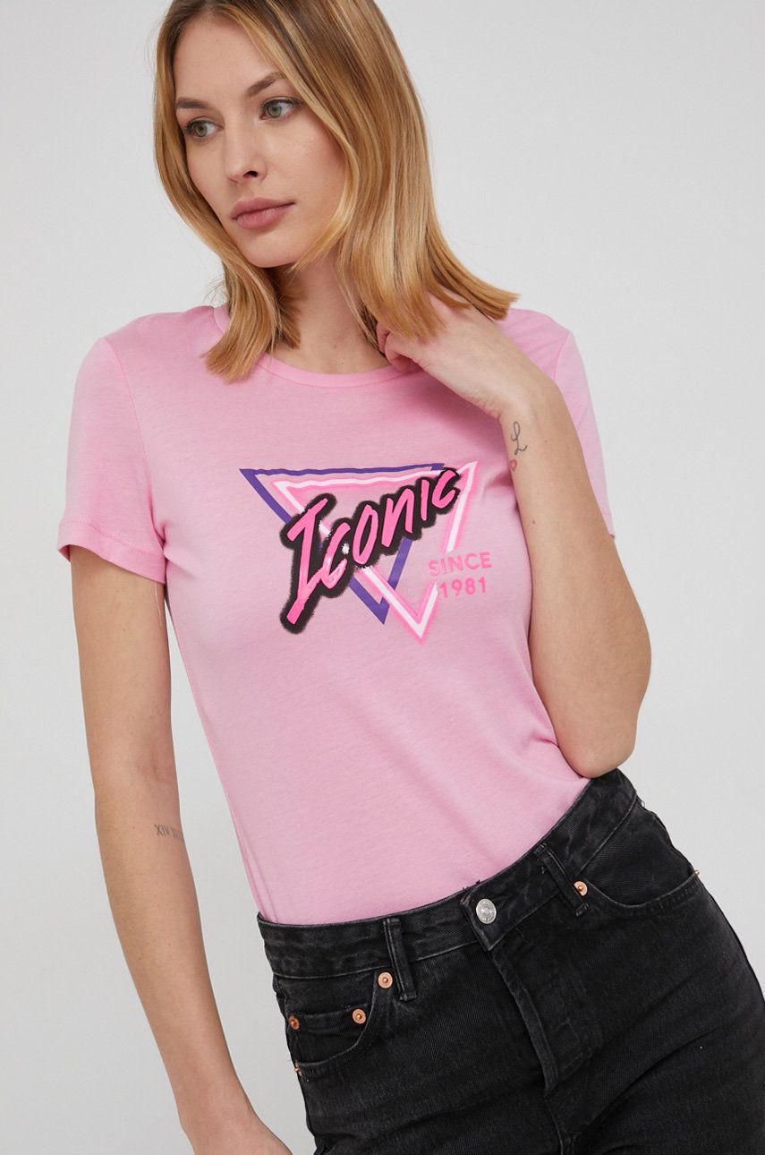 

Футболка Guess женская цвет розовый