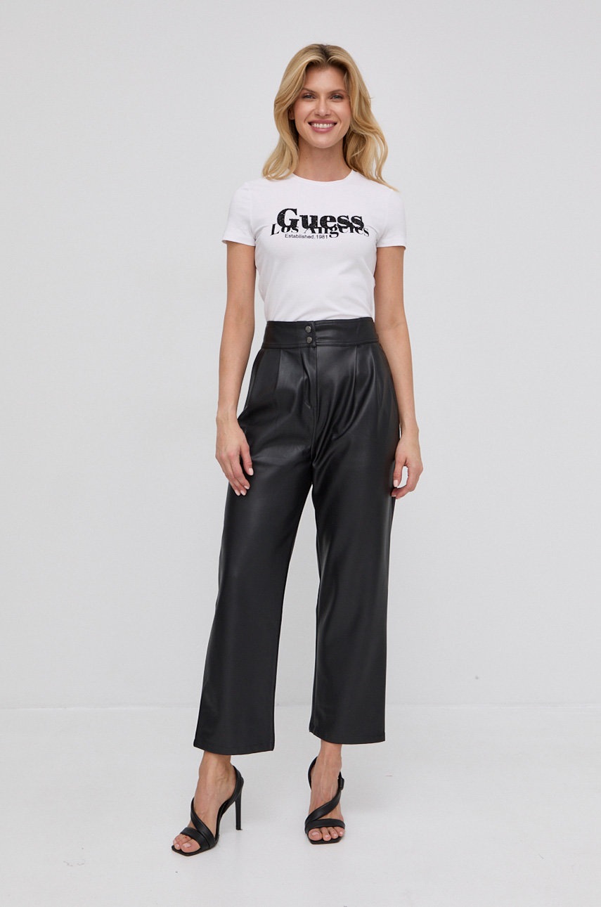 

Тениска Guess в бяло, Бял
