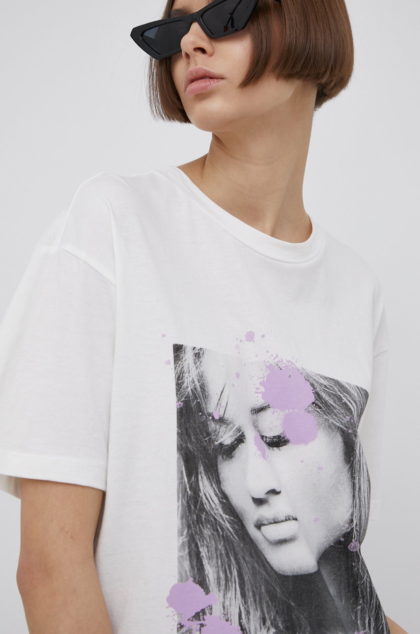 

Памучна тениска Vero Moda в бяло, Бял