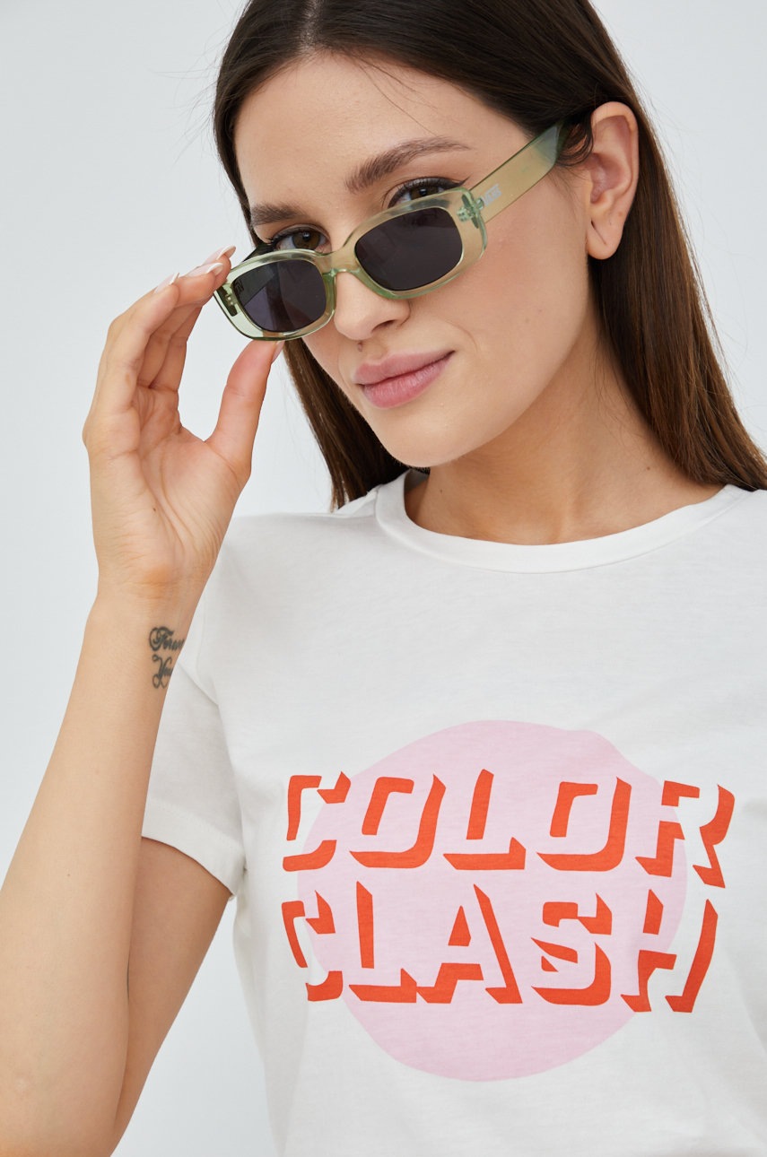 

Памучна тениска Vero Moda в бяло, Бял