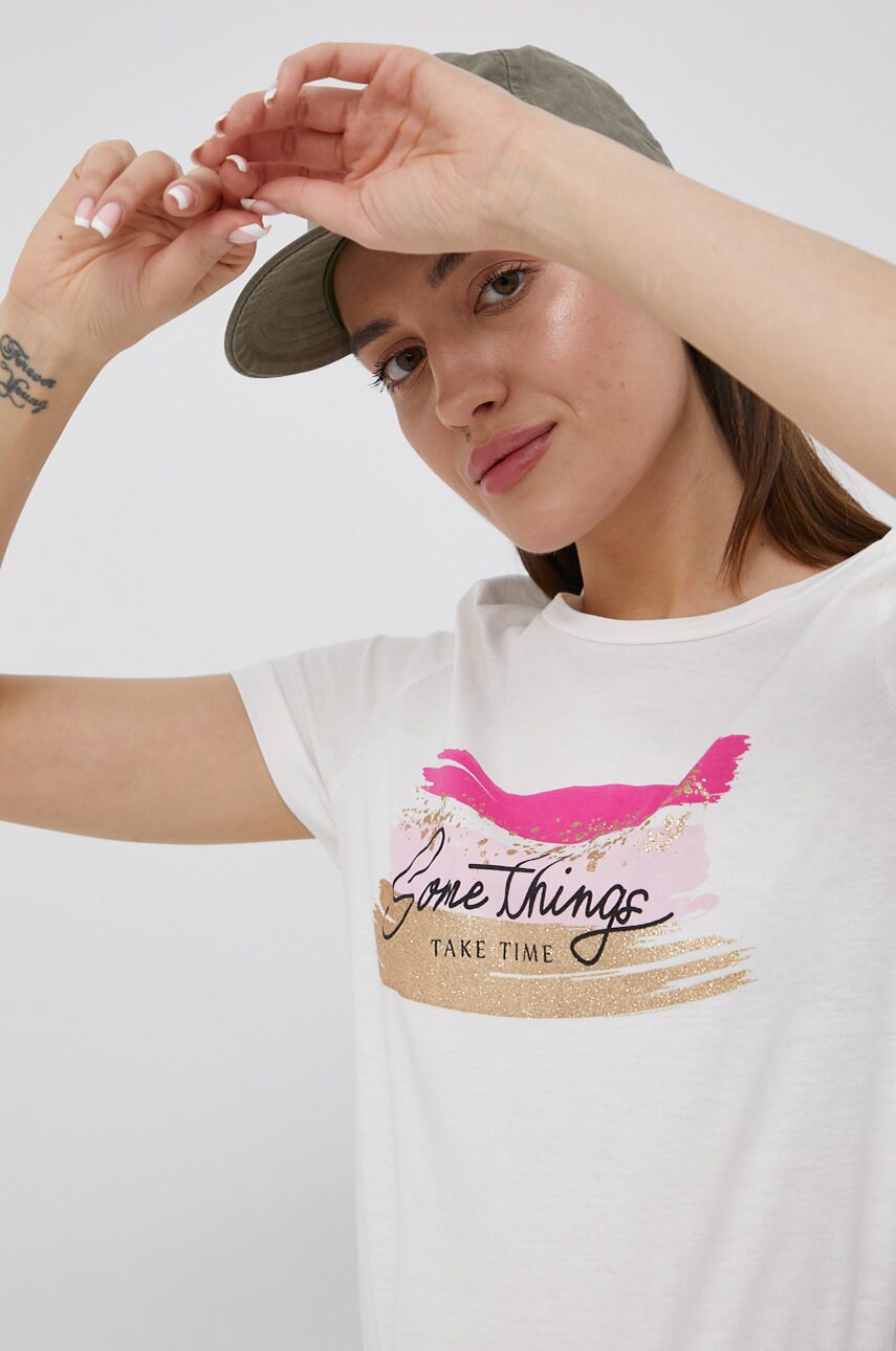 

Памучна тениска Vero Moda в бяло, Бял