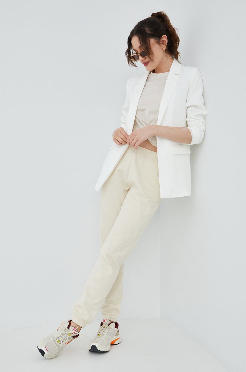 

Топ с примесью льна Vero Moda цвет бежевый