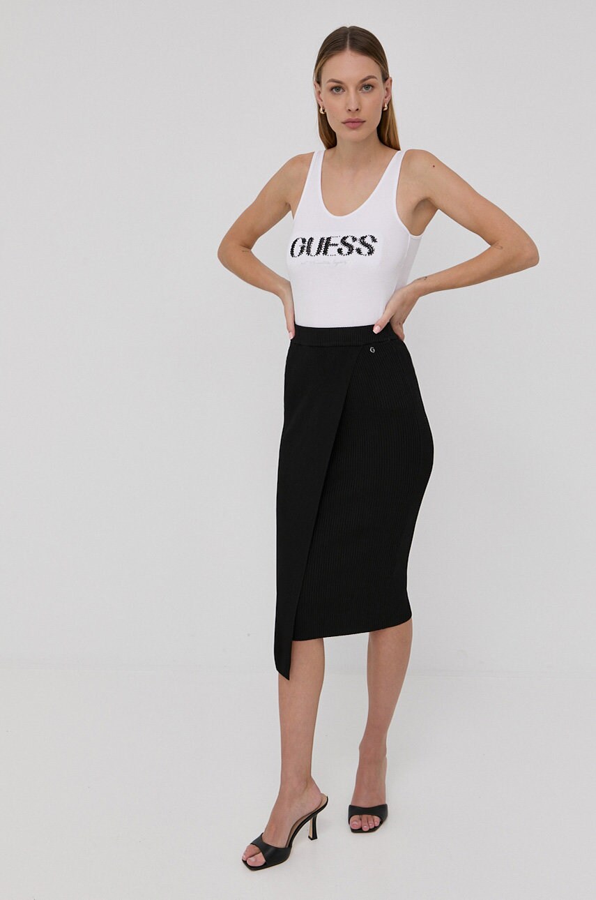 

Бавовняний топ Guess колір білий