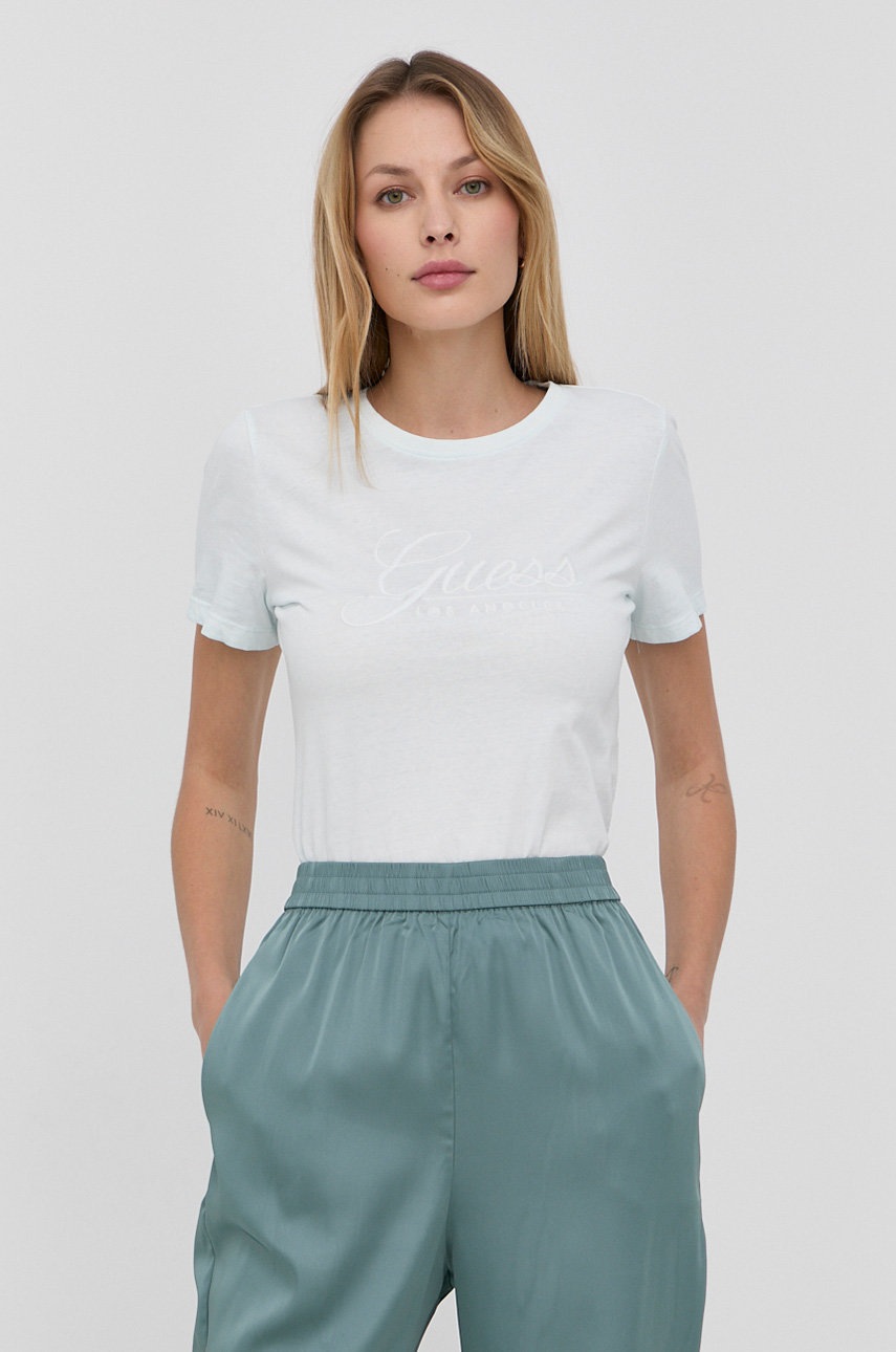 

Памучна тениска Guess, Син