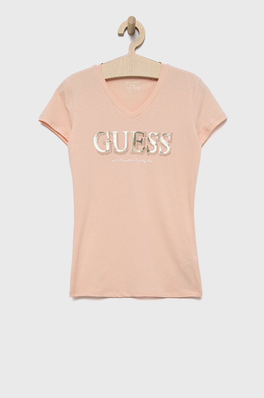 

Тениска Guess дамски в оранжево, Оранжев