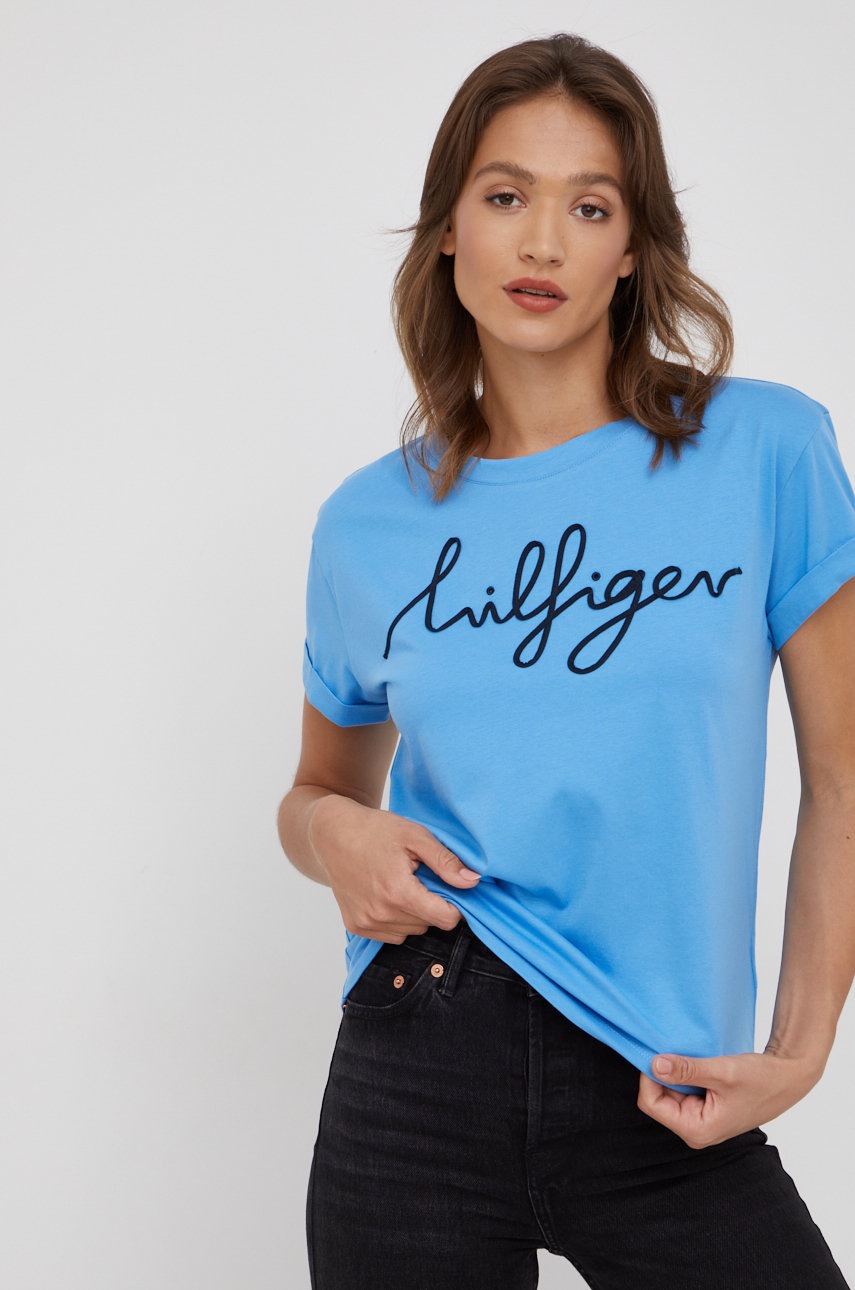 

Памучна тениска Tommy Hilfiger, Син
