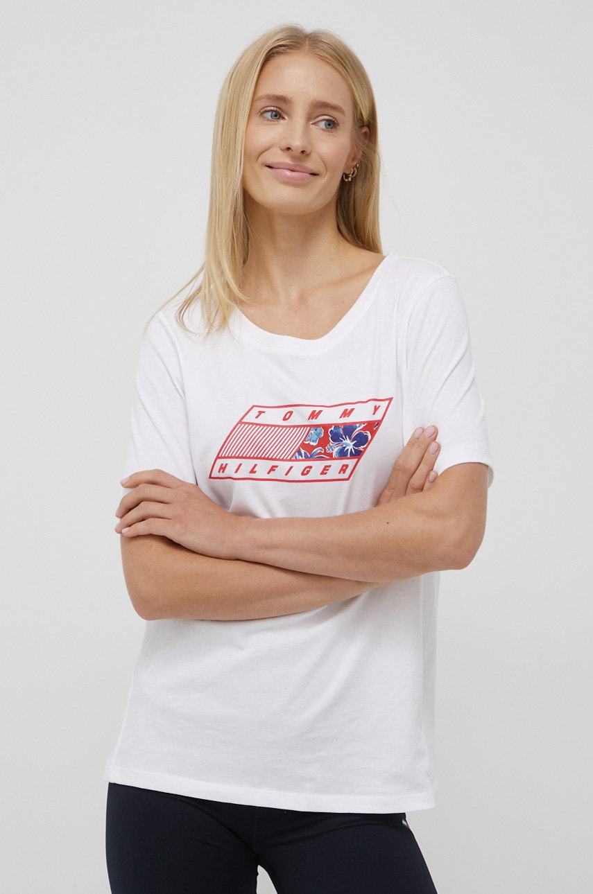 

Хлопковая футболка Tommy Hilfiger цвет белый
