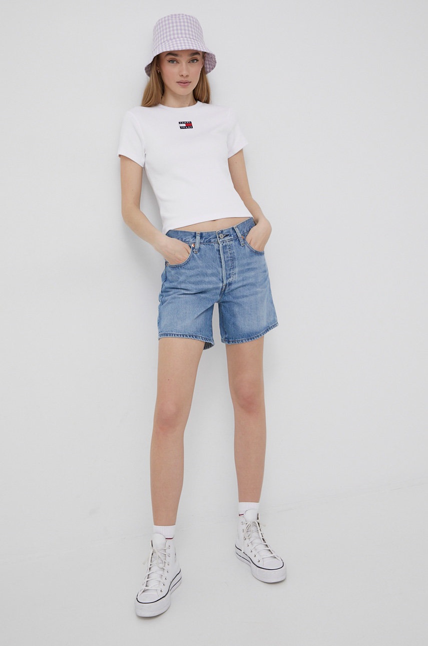 

Футболка Tommy Jeans жіночий колір білий