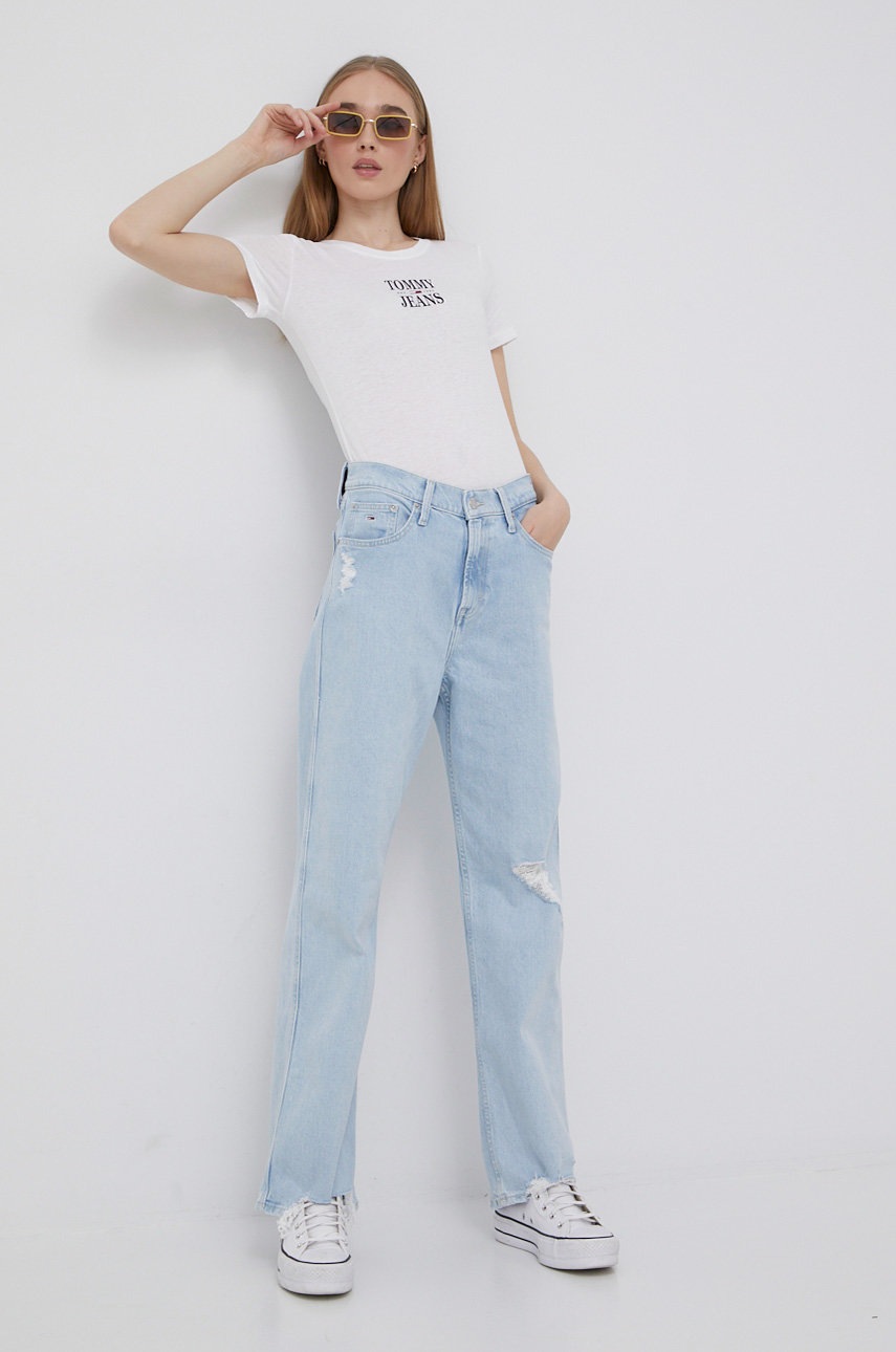 

Футболка Tommy Jeans жіночий колір білий