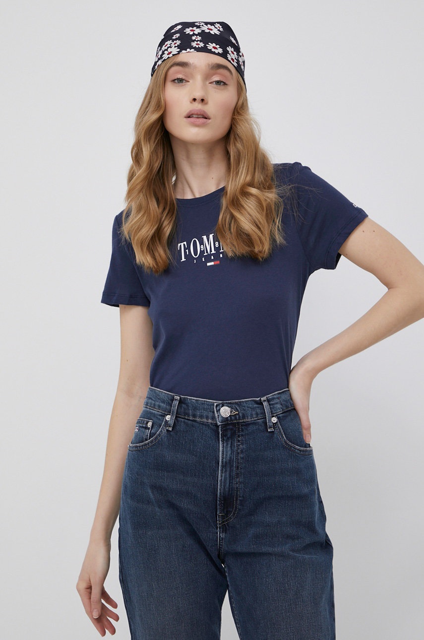

Тениска Tommy Jeans дамски в тъмносиньо, Тъмносин