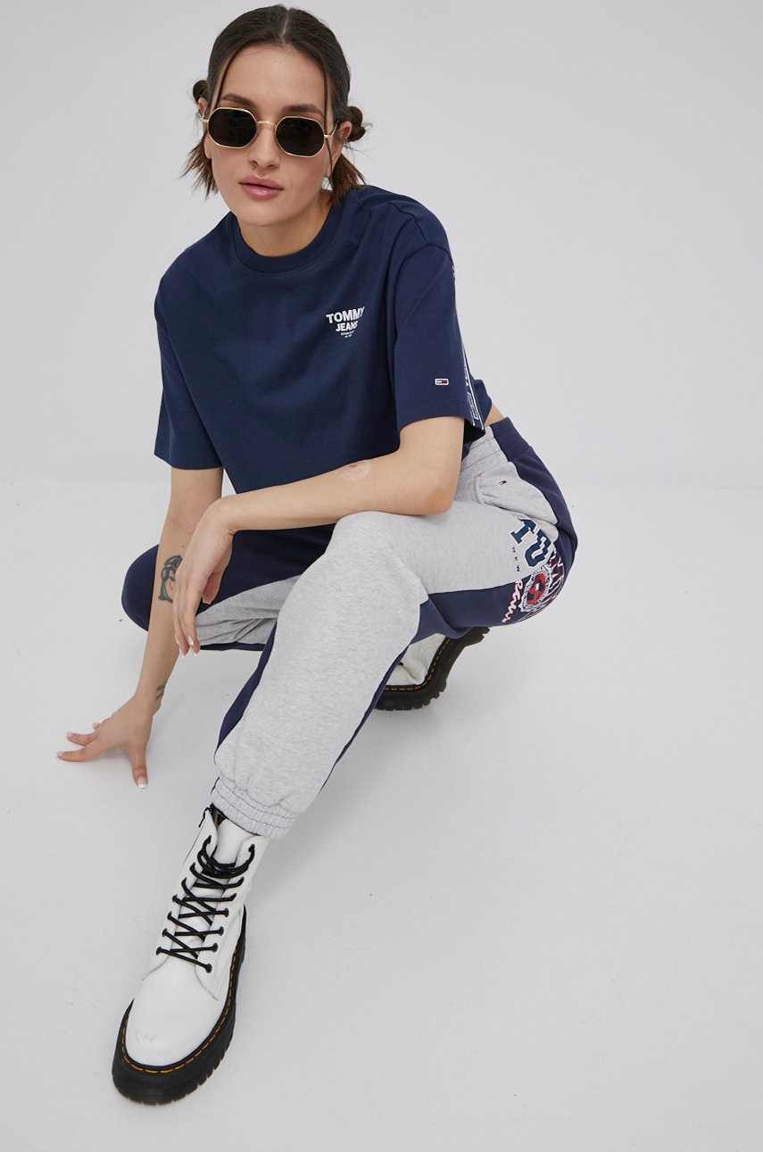 

Бавовняна футболка Tommy Jeans колір синій