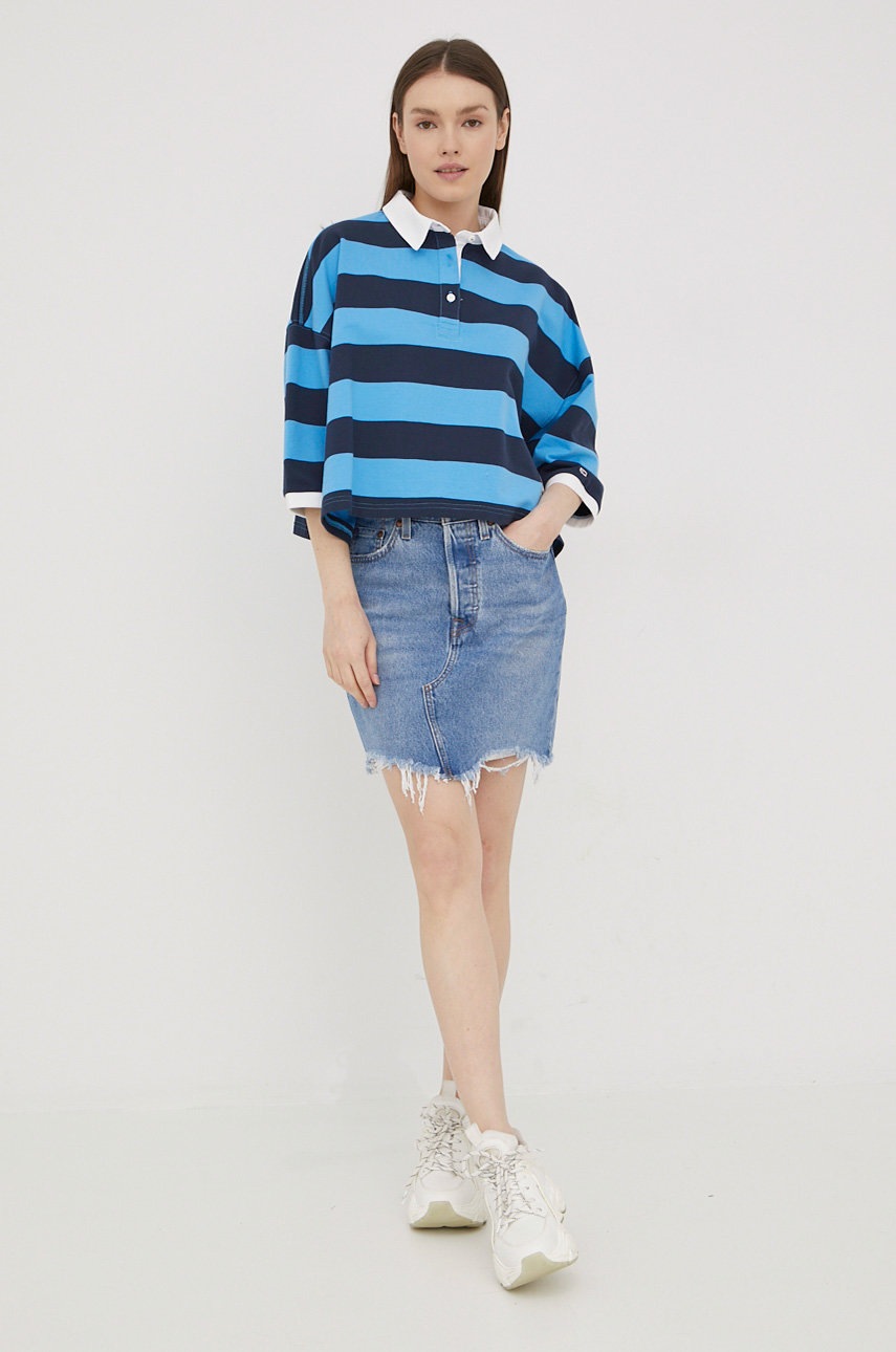 

Хлопковая футболка Tommy Jeans с воротником