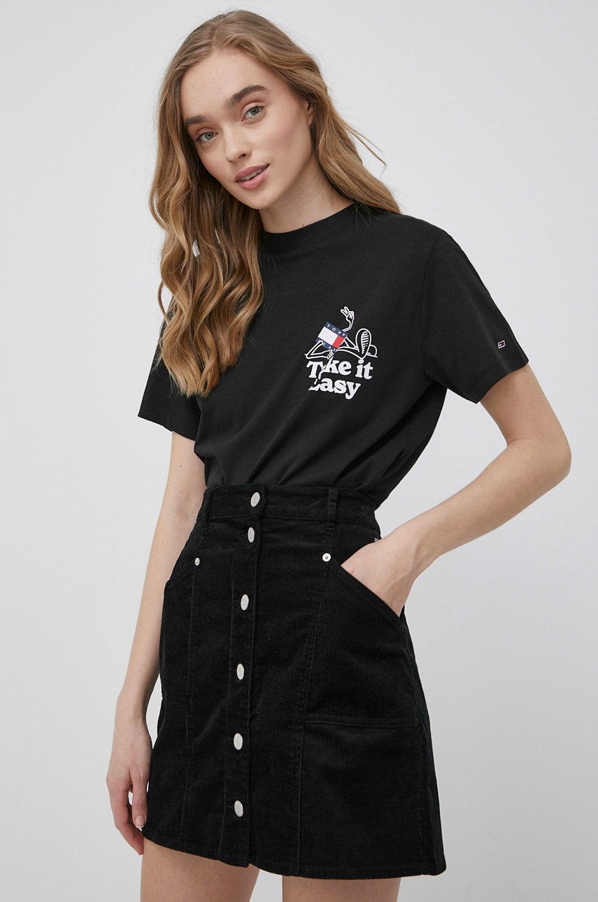 

Бавовняна футболка Tommy Jeans колір чорний