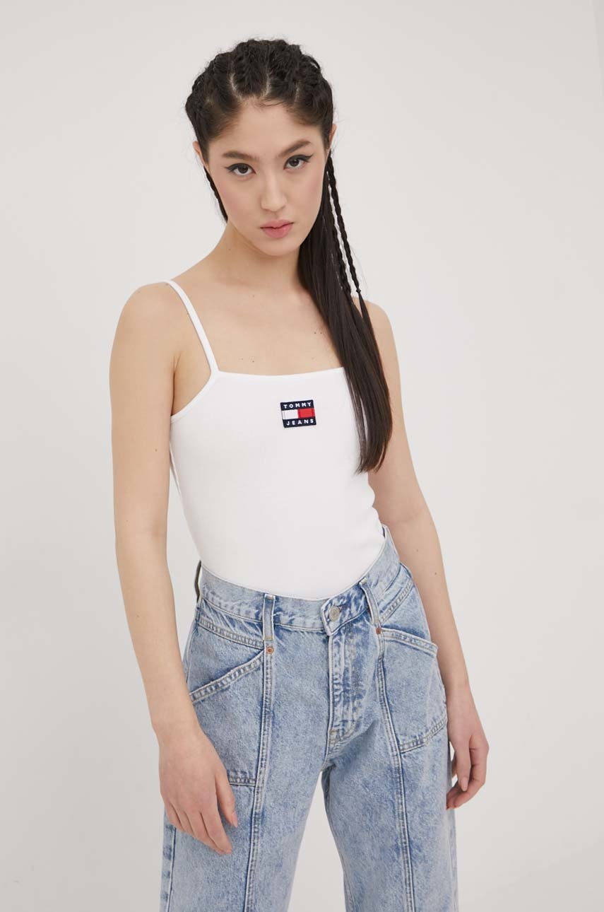 

Боді Tommy Jeans жіночі колір білий