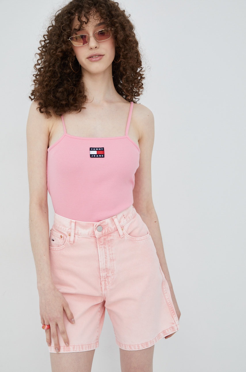 

Боди Tommy Jeans дамско в розово, Розов