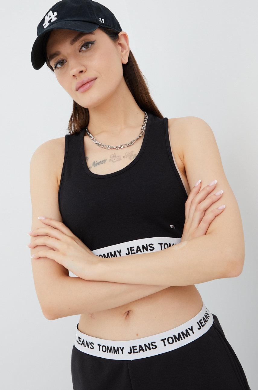 

Топ Tommy Jeans женский цвет чёрный