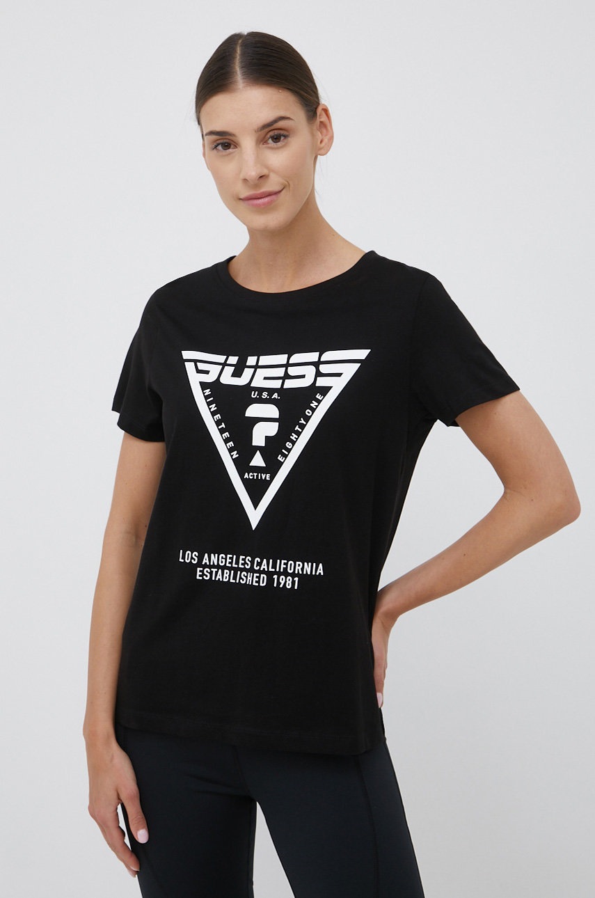 

Хлопковая футболка Guess цвет чёрный