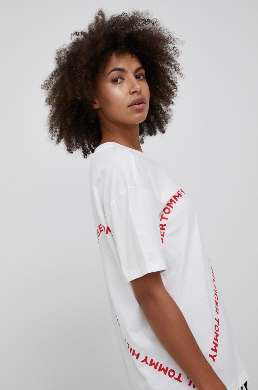 

Памучна тениска Tommy Hilfiger в бяло, Бял
