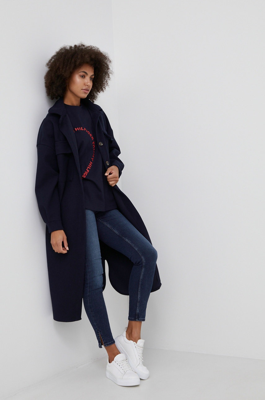 

Хлопковая футболка Tommy Hilfiger цвет синий