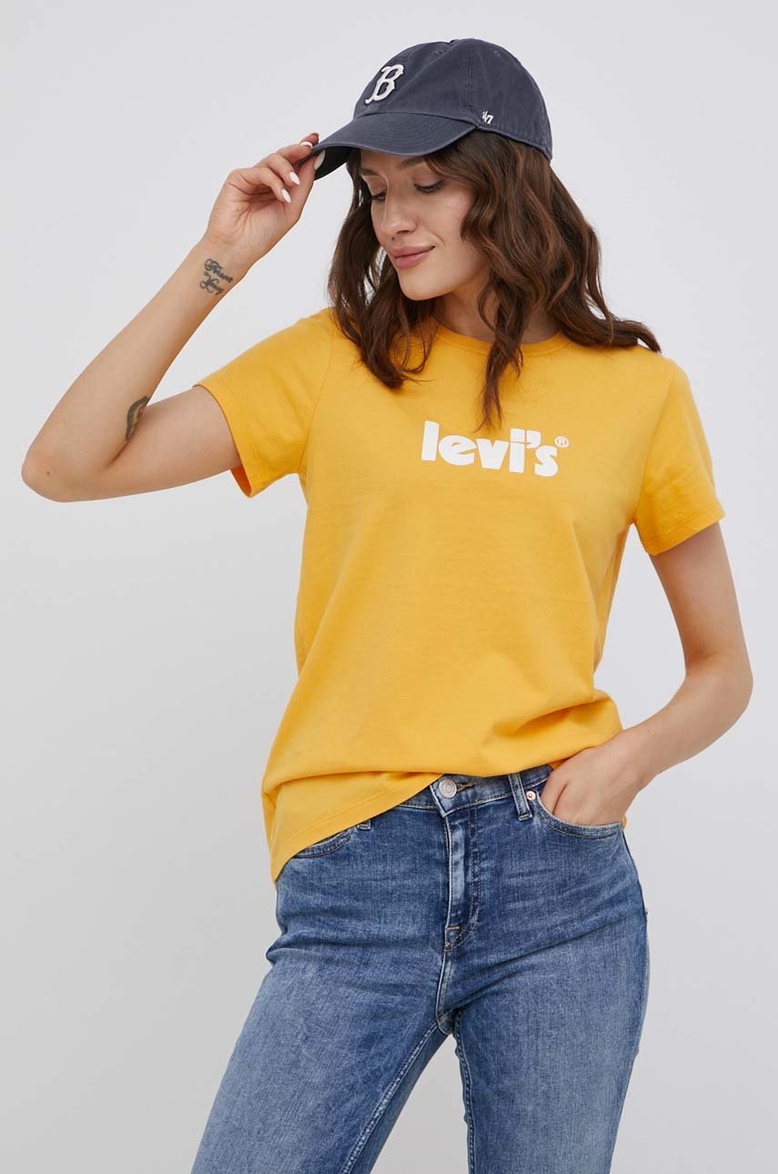 

Памучна тениска Levi' в оранжево, Оранжев