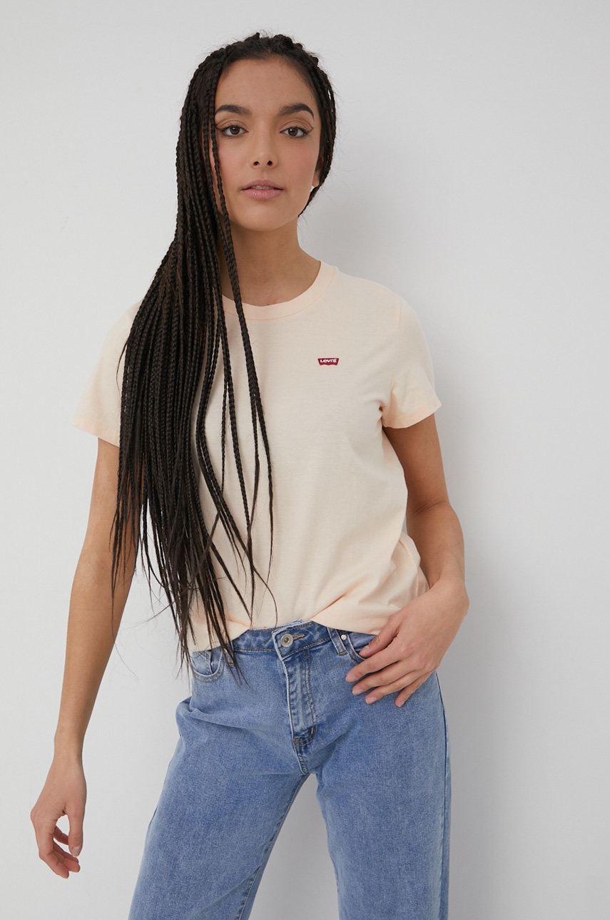 

Памучна тениска Levi's в оранжево, Оранжев