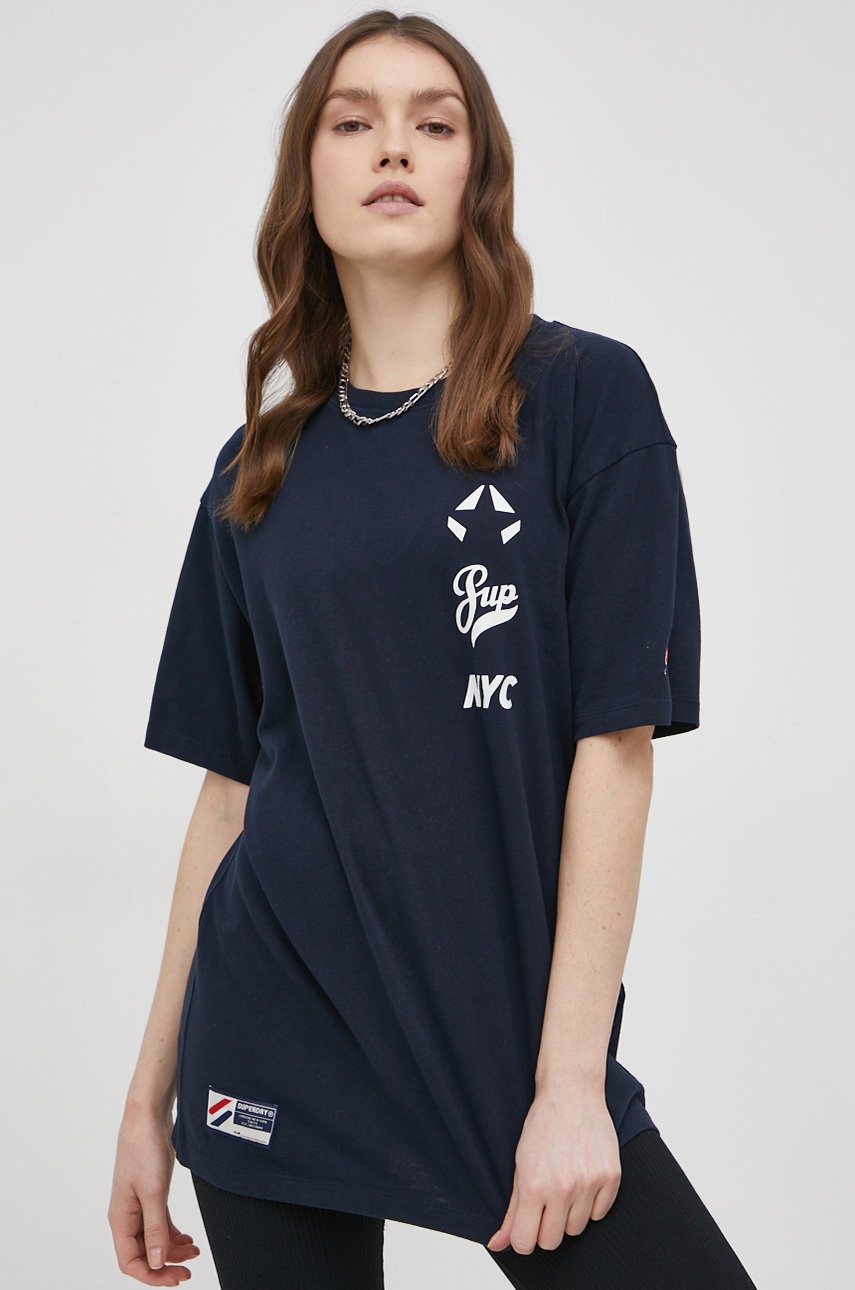 

Хлопковая футболка Superdry цвет синий