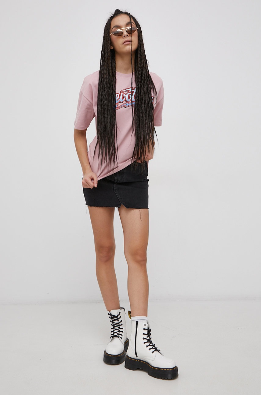 

Хлопковая футболка Superdry цвет розовый