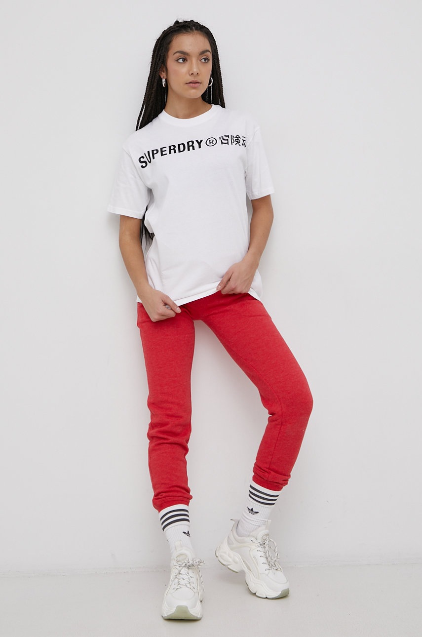 

Бавовняна футболка Superdry колір білий