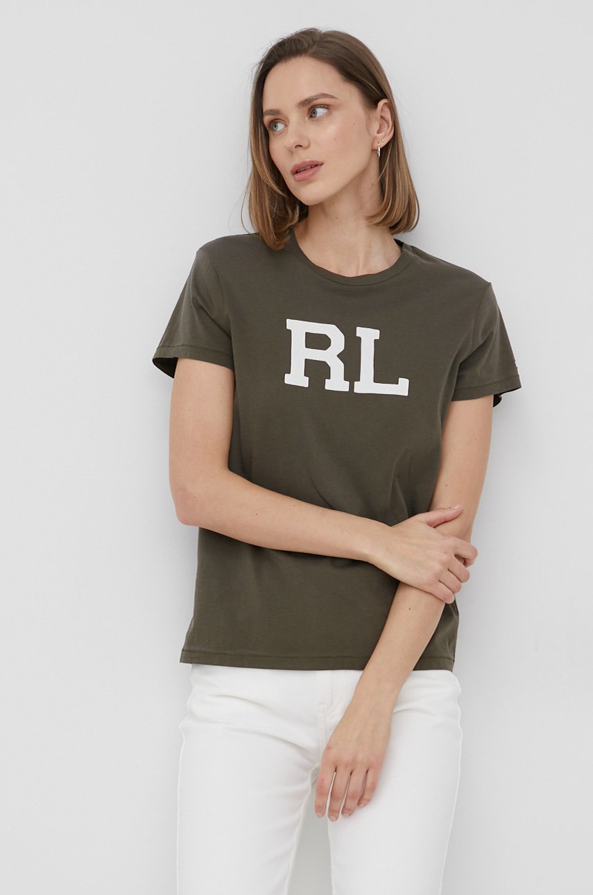 

Хлопковая футболка Polo Ralph Lauren цвет зелёный