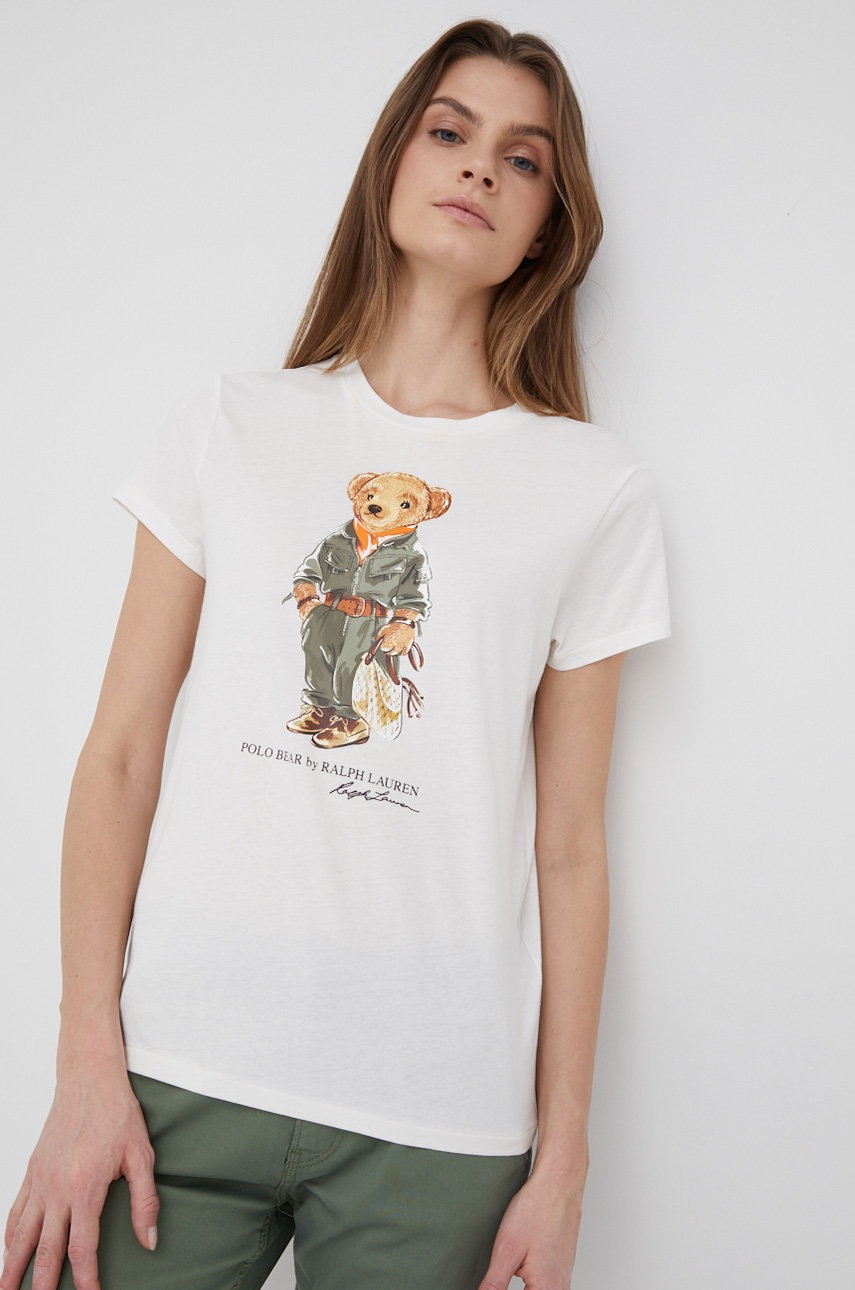 

Памучна тениска Polo Ralph Lauren в бяло, Бял