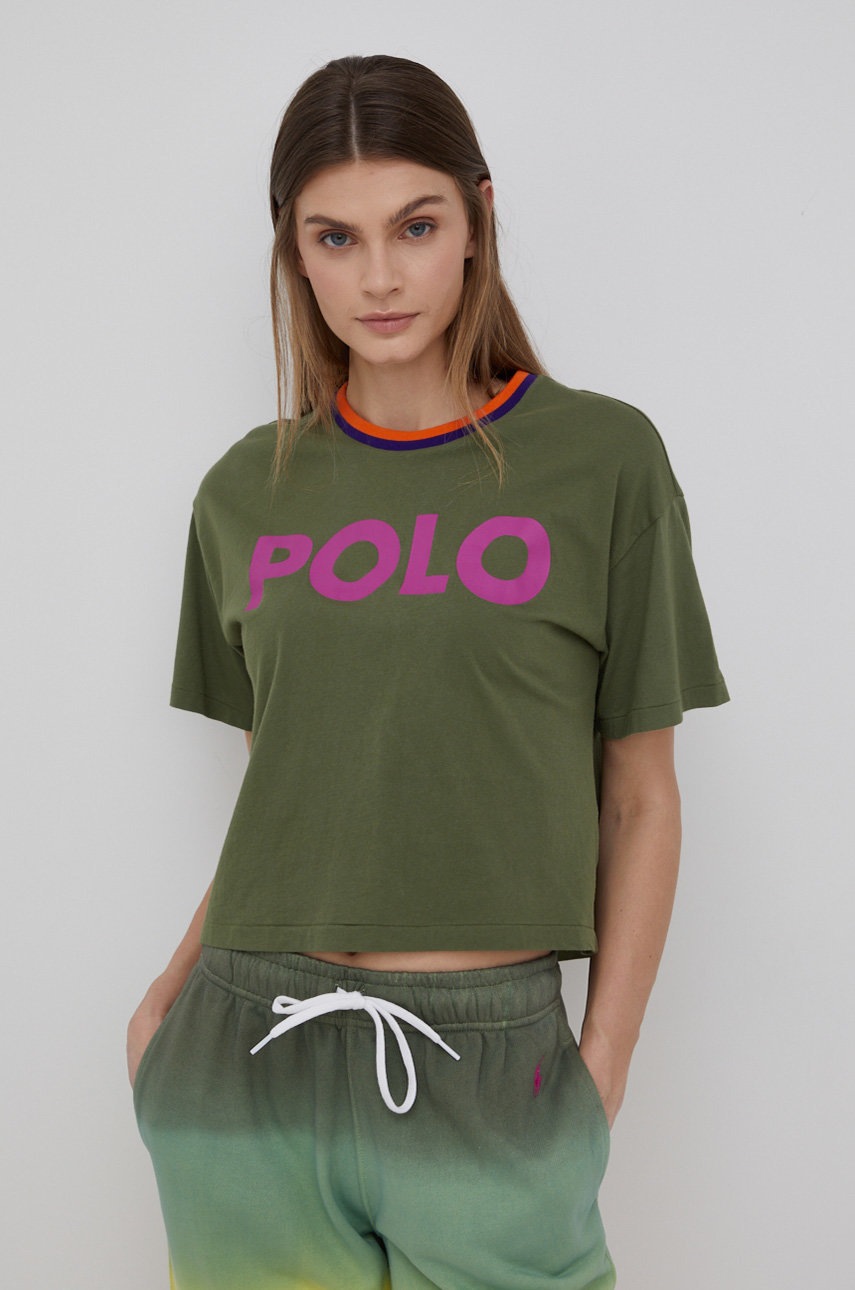 

Памучна тениска Polo Ralph Lauren в зелено, Зелен